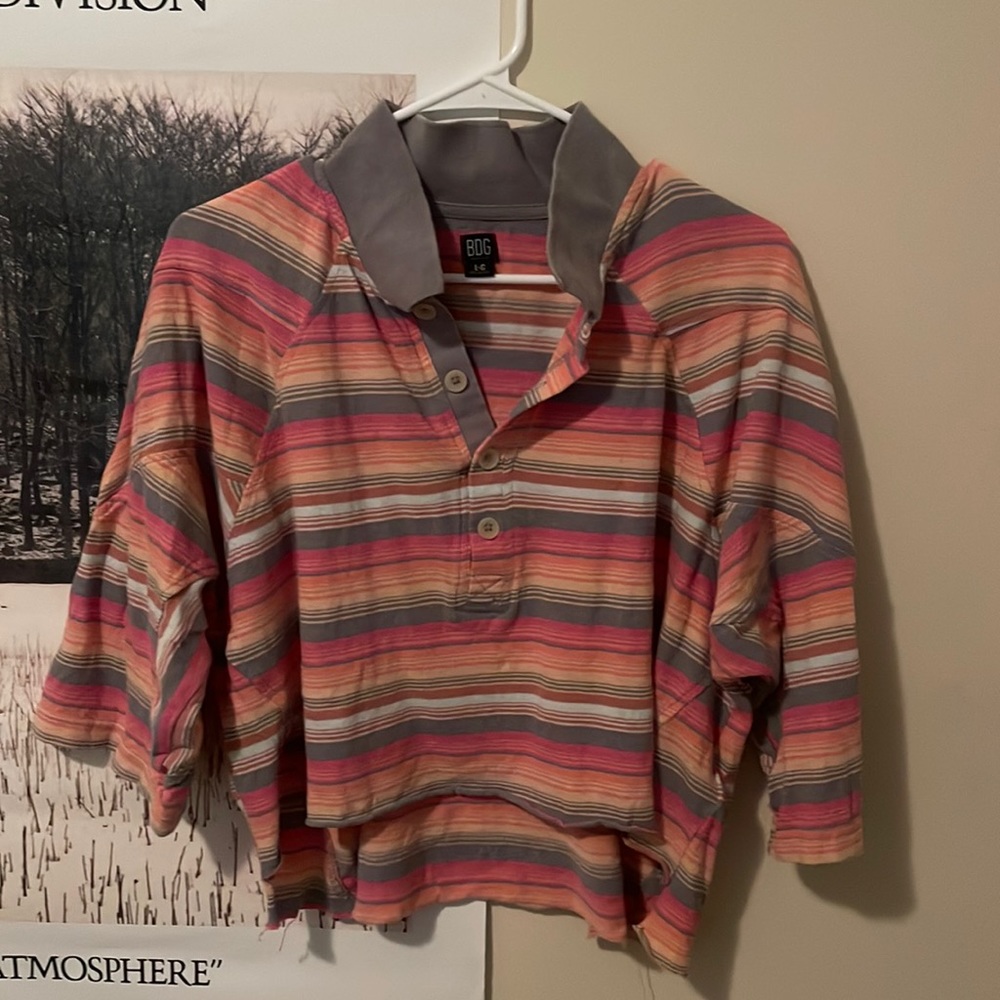 Urban Outfitters BDG Henley Cropped Shirt Size Large (originally $44) worn twice